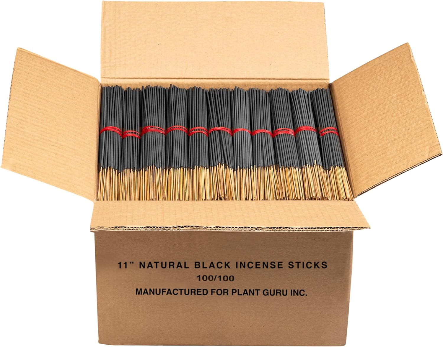 2000 Unscented Charcoal Black Incense Sticks 11" Bulk - 100% Natural Charcoal, Joss and Bamboo Punk Blanks - Great for DIY Aromatherapy Incense Making.