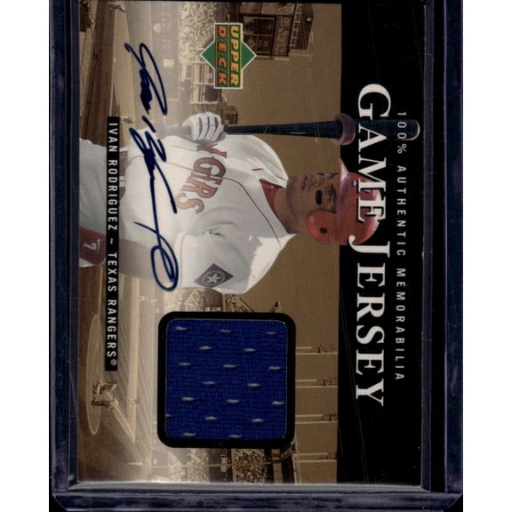 2000 Upper Deck Game Jersey Ivan Rodriguez #H-IR Game-worn jersey 100% Authentic Memorabilia