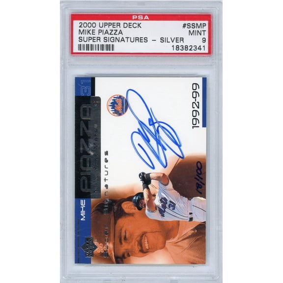 2000 Upper Deck Ovation Super Signature Mike Piazza #SS-MP Silver PSA 9