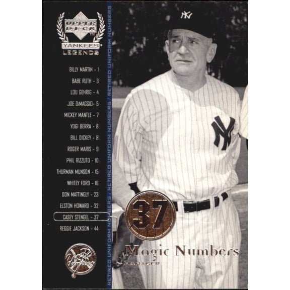 2000 Upper Deck Yankees Legends #64 Casey Stengel MN MLB Baseball Trading Card