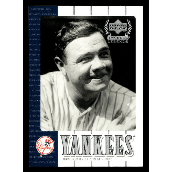 2000 Upper Deck Yankees Legends Babe Ruth #1 New York Yankees MLB Baseball Trading Card