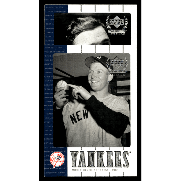 2000 Upper Deck Yankees Legends Baseball Trading Card #1 Babe Ruth Mickey Mantle New York Yankees MLB