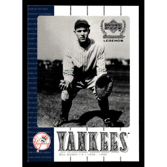 2000 Upper Deck Yankees Legends Bill Dickey #45 New York Yankees Baseball Trading Card