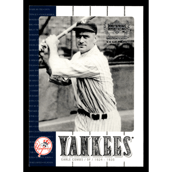 2000 Upper Deck Yankees Legends Earle Combs #19 New York Yankees Baseball Trading Card