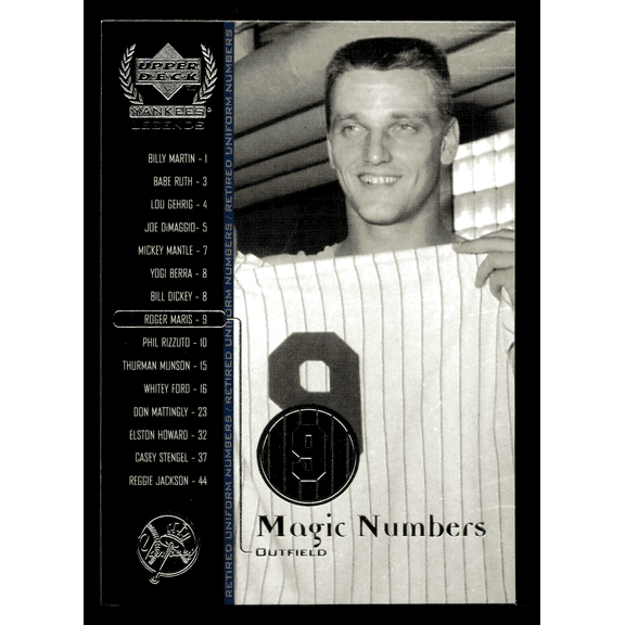 2000 Upper Deck Yankees Legends Magic Numbers Roger Maris #58 Baseball Trading Card