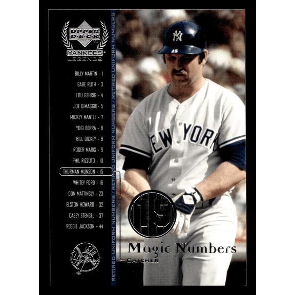 2000 Upper Deck Yankees Legends Magic Numbers Thurman Munson #60 Trading Card MLB Yankees