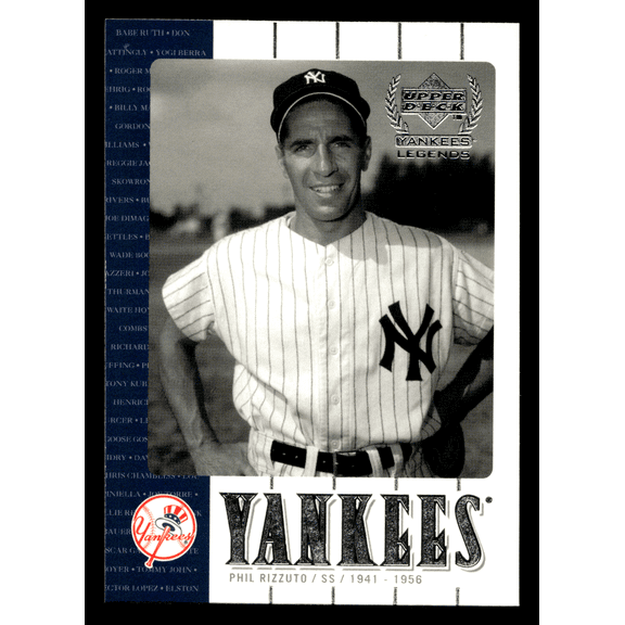 Phil Rizzuto 2000 Upper Deck Yankees Legends #11 New York Yankees MLB Baseball Trading Card