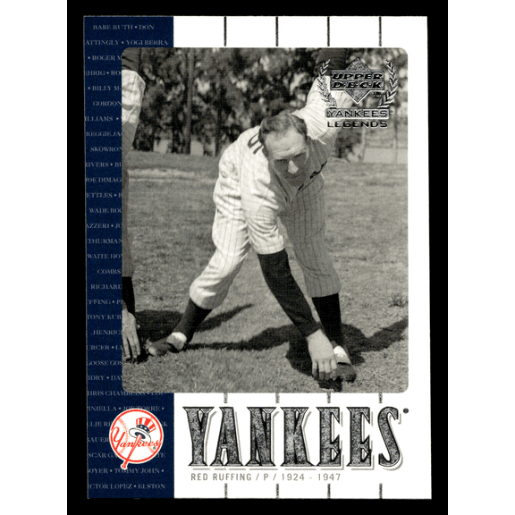 2000 Upper Deck Yankees Legends Red Ruffing #37 New York Yankees MLB Baseball Trading Card