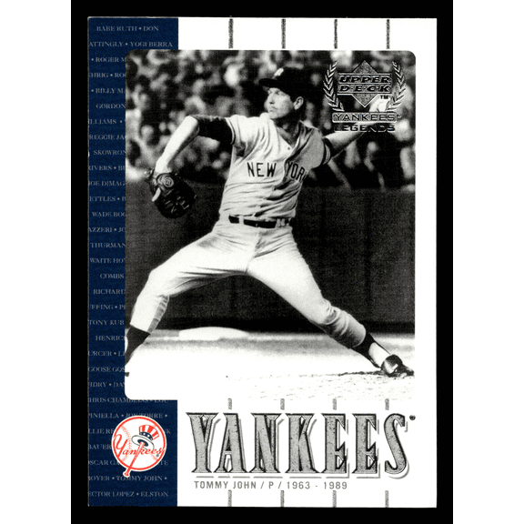 Tommy John 2000 Upper Deck Yankees Legends #35 New York Yankees MLB Baseball Trading Card