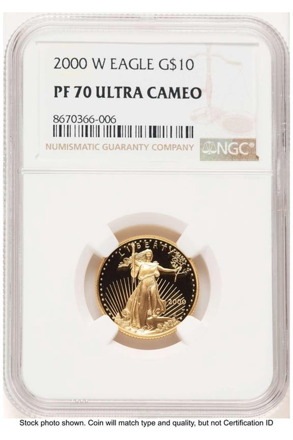 2000-W $10 1/4 oz American Gold Eagle Coin NGC MS70 - HAT779473045
