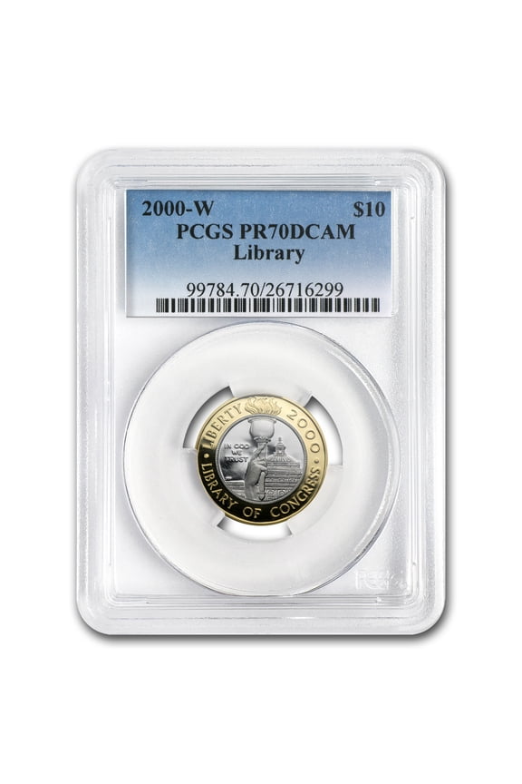2000-W Gold/Platinum $10 Commem Library of Congress PR-70 PCGS