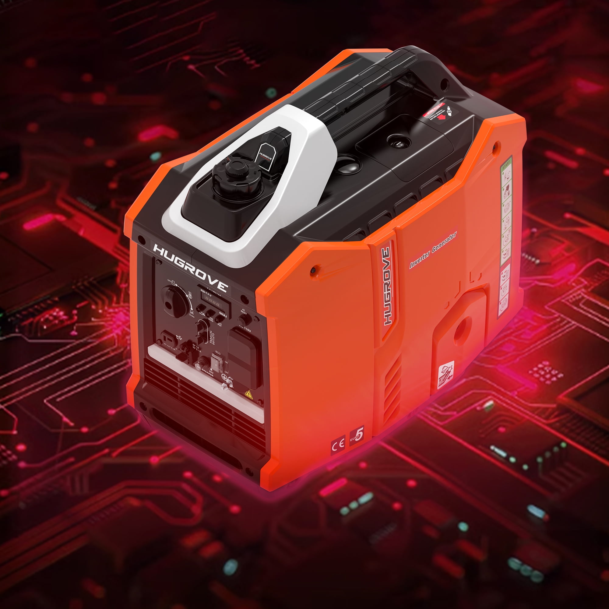 2200W Portable Inverter Generator for Home & Outdoor Use, 3H Run Time at 100% Load, Lightweight & Compact Power Station