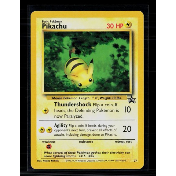 2000 Wizards Pikachu Black Star Promo #27 English Lightly Played Trading Card