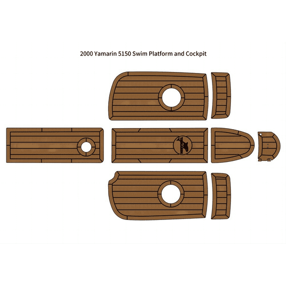 2000 Yamarin 5150 Cockpit Pad Boat EVA Foam Faux Teak Deck Floor Mat Flooring