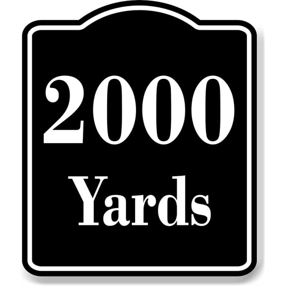 2000 Yards Distance Marker Running Race Marathon BLACK Aluminum Composite Sign, 8.5"x10"