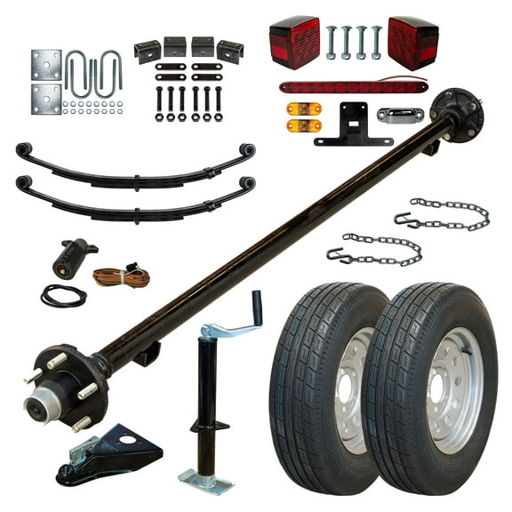 2000 lb TK Single Axle Trailer Parts Kit - 2K Capacity (Complete Original Series), 61" Hubface 46" Spring Center / 5x4.5 Bolt Pattern