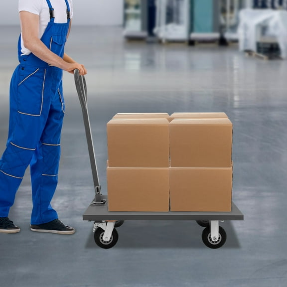2000 lbs 360  Rotatable Industrial Flat Dolly Cart Heavy Duty Cart Flatbed Hand Truck with 4 Wheels