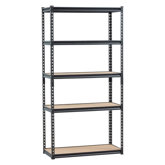 2000 lbs Capacity 5 Tier Adjustable Metal Storage Shelves 16D x 36W x 71.4H Black Garage Kitchen Warehouse Utility Rack