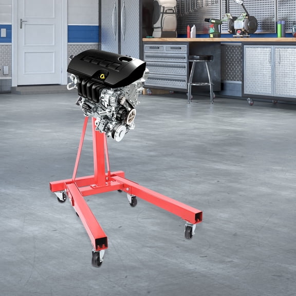 2000 lbs Quality Service Folding Engine Stand Foldable Rotating Engine Holder Heavy Duty 360 Red