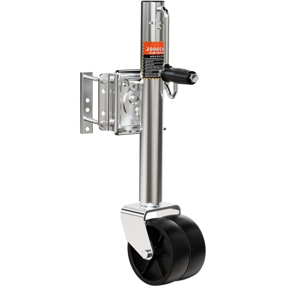2000 lbs Trailer Jack with Dual Wheel, Heavy Duty Swivel Boat Jack, 12" Lift, Bolt- Tongue Trailer Jacks for RV Boat ,