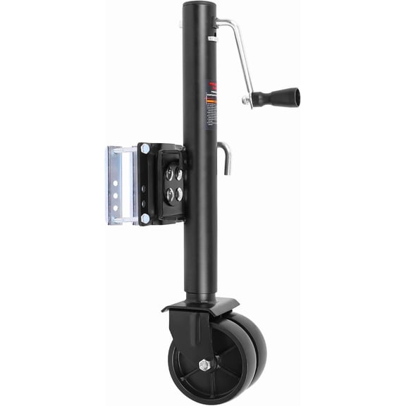 2000 lbs Wheel Jack, Heavy-Duty Swivel Tongue Jack with 6" Double Caster Wheels, 12" Lift Range for Boat, Utility & RV , Rust-Resistant
