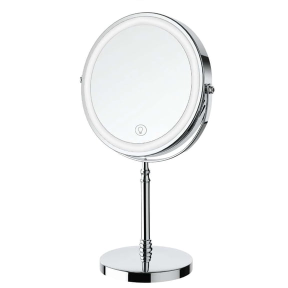 2000 mAh Rechargeable Double Sided Magnifying Mirror with 3 Colors, 1x/10x 360 Rotation Vanity Mirror, Brightness Adjustable Magnification Cosmetic Light up Mirror, Women Gift