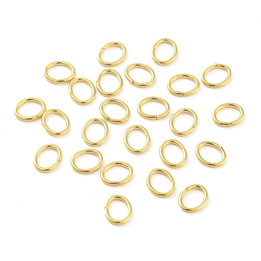 2000 pc 304 Stainless Steel Open Jump Rings Oval Real 18K Gold Plated 5x6x0.8mm 20 Gauge Inner Diameter: 3x4.5mm