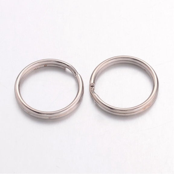 2000 pc Iron Split Key Rings Double Loops Jump Rings Platinum 16x2mm Inner Diameter: 14.5mm