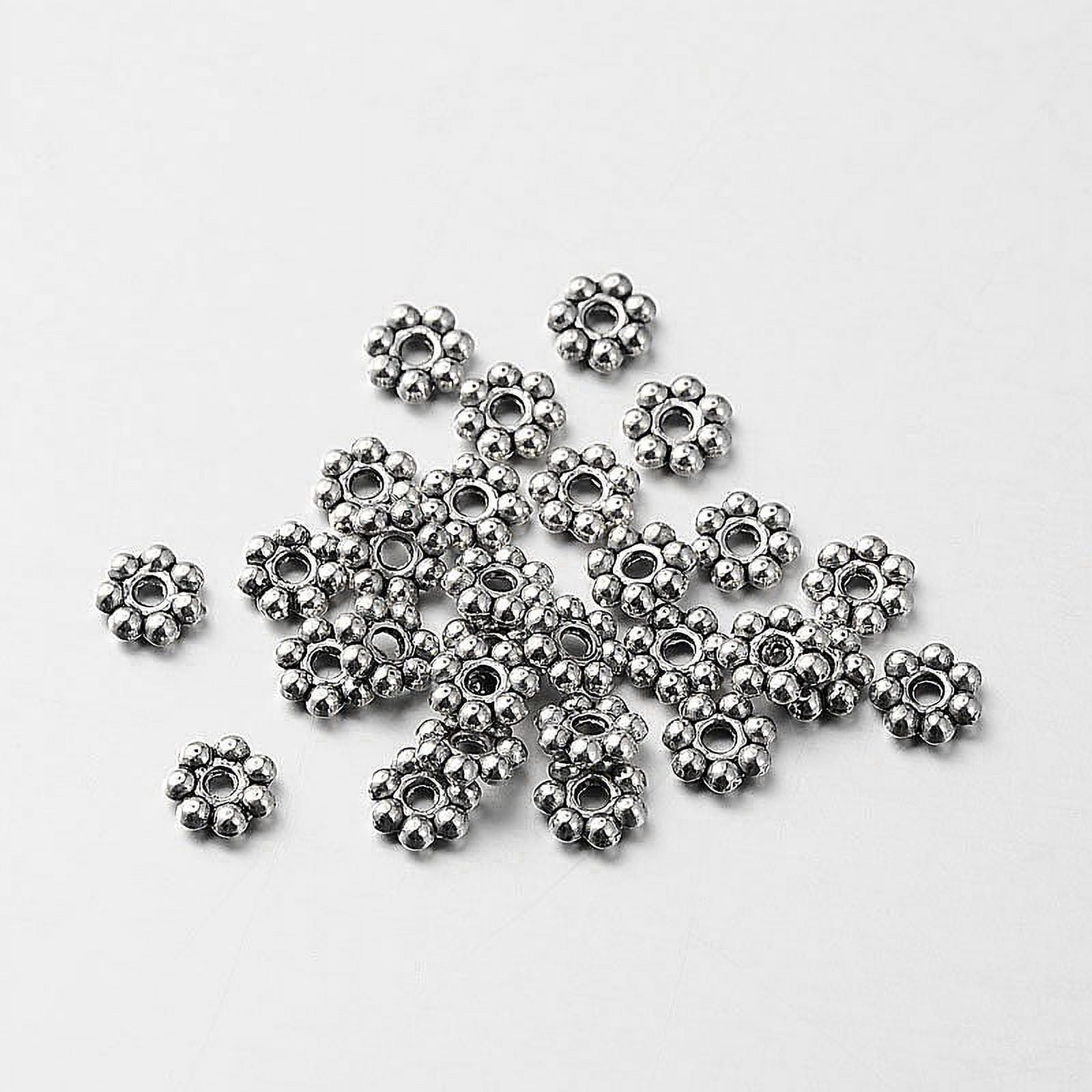 2000 pc Tibetan style Alloy Daisy Spacer Beads Antique Silver 6x1.8mm Hole: 1mm Alloy