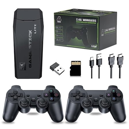 20000+ Games,2024 Home Game Console Wireless Double Handle PSP Arcade Double TV Game Console Plug and Play Video Game Stick, HDMI Output TV, Gift for Kids and Adults (64G)