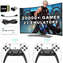 20000+ Games Wireless Retro Game Stick, Vintage Game Stick HD Output System Built in 23 Emulators Plug and Play Video Game Consoles with 2.4G Wireless Controllers,64GB TF Card for All of Ages