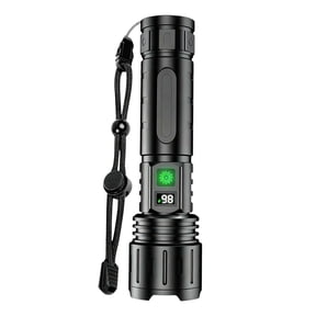 20000 Lumen Zoomable USB C Rechargeable Flashlight With Digital Battery Display Spotlight Floodlight 5 Modes 50mAh Battery 20 Hour Runtime IPX5 For Camping Emergency Outdoor