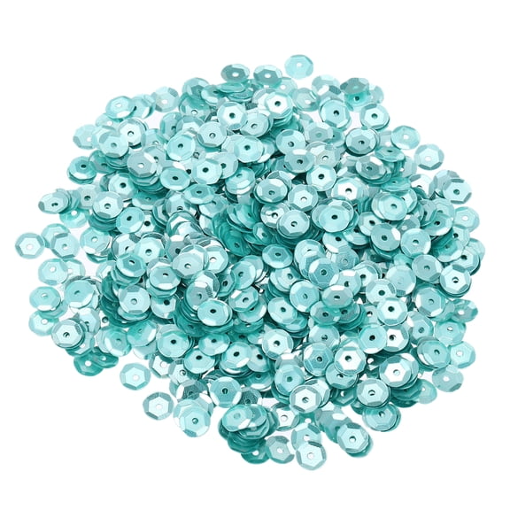 20000 Pcs Loose Sequins 6MM Bulk Cup Sequins Paillettes Sequins Embroidery Sequins Round Spangles with Holes,Light Blue