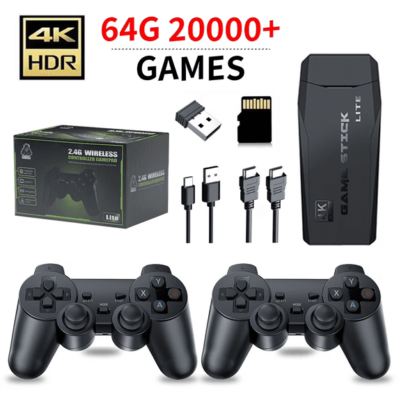 20000+ Retro Arcade Game System with 2 Wireless Controllers & 9 Emulators, 4K HDMI