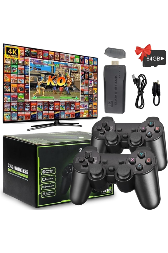 20000+ Retro Arcade Game System with 2 Wireless Controllers & 9 Emulators, 4K HDMI