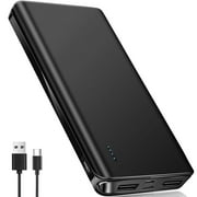 20000 mAh Portable Charger Power Bank Dual USB Battery Pack for iPhone, iPad, Galaxy, Android, Pixel and Tablet (Black)