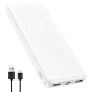 20000 mAh Portable Charger Power Bank Dual USB Battery Pack for iPhone, iPad, Galaxy, Android, Pixel and Tablet White