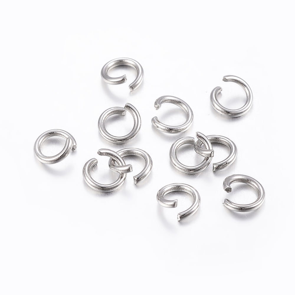 20000 pc Tarnish Resistant 304 Stainless Steel Open Jump Rings Stainless Steel color 6x1mm 18 Gauge