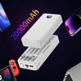 thumbnail image 1 of A 20000Mah Portable Power Bank Featuring an Integrated Cable, Three Output Ports, Two Input Ports, an LED Flashlight, And a Digital Display. It Supports 22.5W Fast Charging, 1 of 12