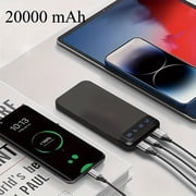 20000Mah Portable Power Bank with LED Power Display, Fast Charging, Type-C/ USB Interface, Suitable for Phone/ Android Phone Charging, Outdoor Portable Emergency Power Backup Battery Pack