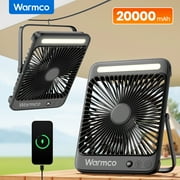 20000mAh 8-inch Portable Camping Fan, 15-48H Runtime, LED Light, Quiet Thin Battery Operated Desk Personal Cruise Fan With Digital Display for Travel,Bedroom,Outdoor