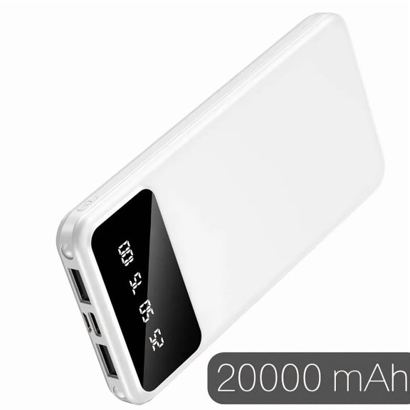 20000mAh Large Capacity Mobile Power Supply, 5V2.1A Portable USB Charger, LED And Digital Display, for Ios/ Android Devices, 2xUSB Output, Type-c/ Micro Input, Safe And Stable Polymer Lithium Battery