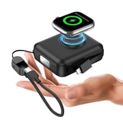 20000mAh Portable Charger 22.5W Fast Charging Power Bank with Built-in Cable,Travel Essentials Small Battery Pack with LED Display,Magnetic Phone Charger for Apple Watch and iPhone,Samsung,iPad,Black