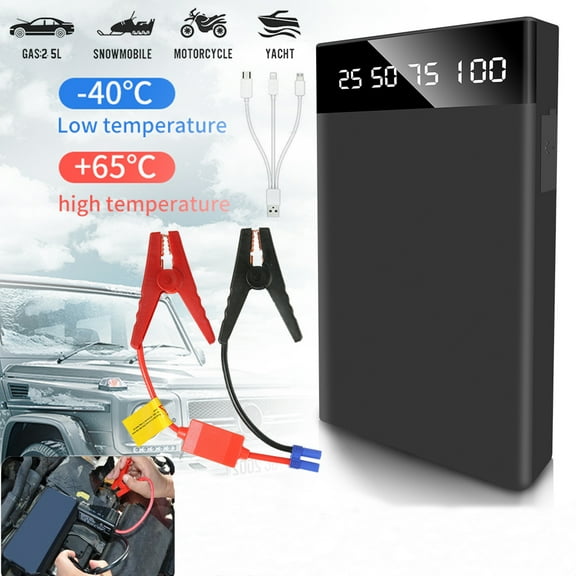 20000mAh Portable Mini Slim Car Jump Starter Engine Battery Charger Power Bank, Black
