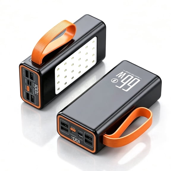 Hotpom 20000mAh Power Bank, 66W Fast Charging Portable Charger with LED Light and Lanyard, Outdoor Rechargeable External Battery Pack for iPhone & Samsung