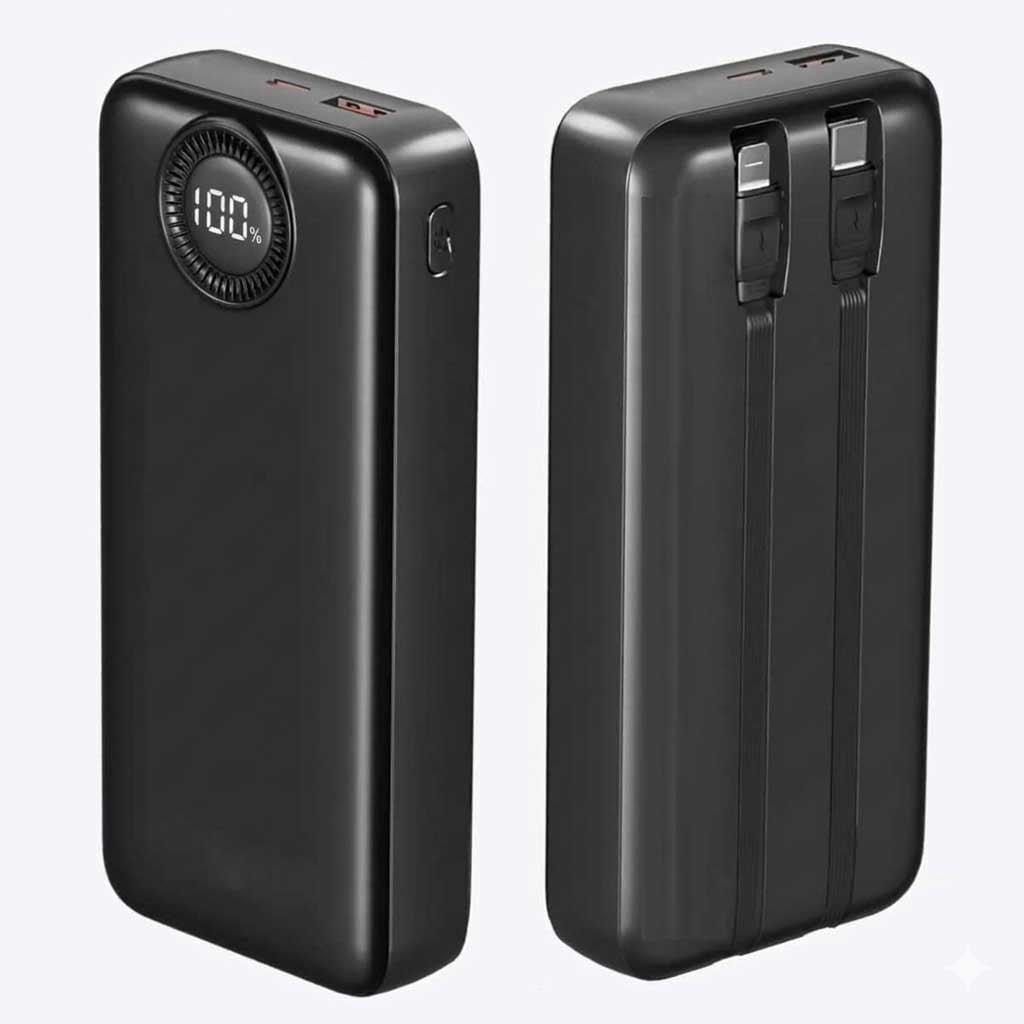 20000mAh Power Bank Compatible With Samsung Galaxy A17/A27/A37/A57 - 22.5W PD Fast Charge Backup Battery Portable Charger Built-in Cable