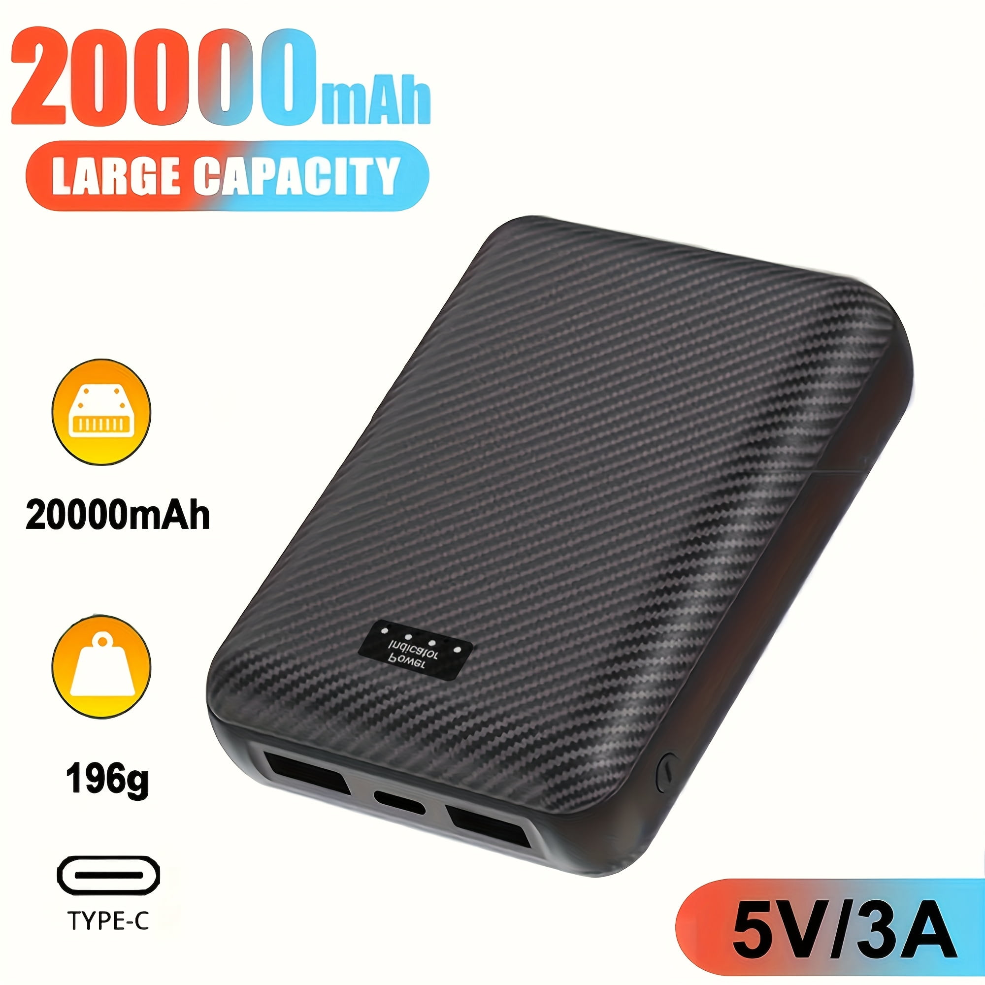 20000mAh Power Bank Vest Jacket Heated Charger External Battery Winter Heating Scarf SocksPortable Electric Heating Equipment