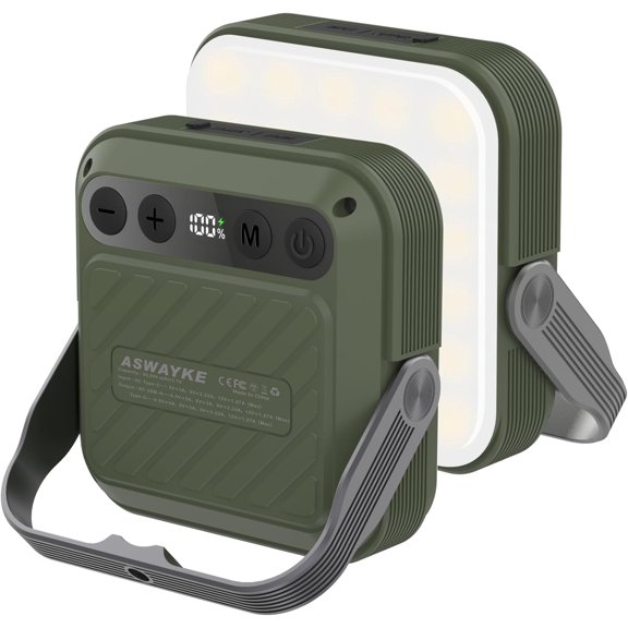 20000mAh Rechargeable LED Camping Lantern - 1600LM, QC3.0 22.5W, 4 Color Switch, IPX5 Waterproof Perfect for Camping, Hiking & Emergency Situations(Green)