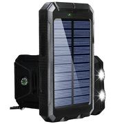 20000mAh Solar Charger for Cell Phone, DFITO Portable Solar Power Bank with Dual 5V USB Ports, 2 Led Light , Compass Battery Pack for Outdoor Camping Hiking