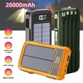 thumbnail image 1 of 20000mAh Solar Power Bank 4 USB Portable Backup External Battery Charger for Cell Phone Black, 1 of 7